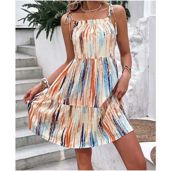 Boho Print Cami Pastel Mini Dress - Picture 3 of 5